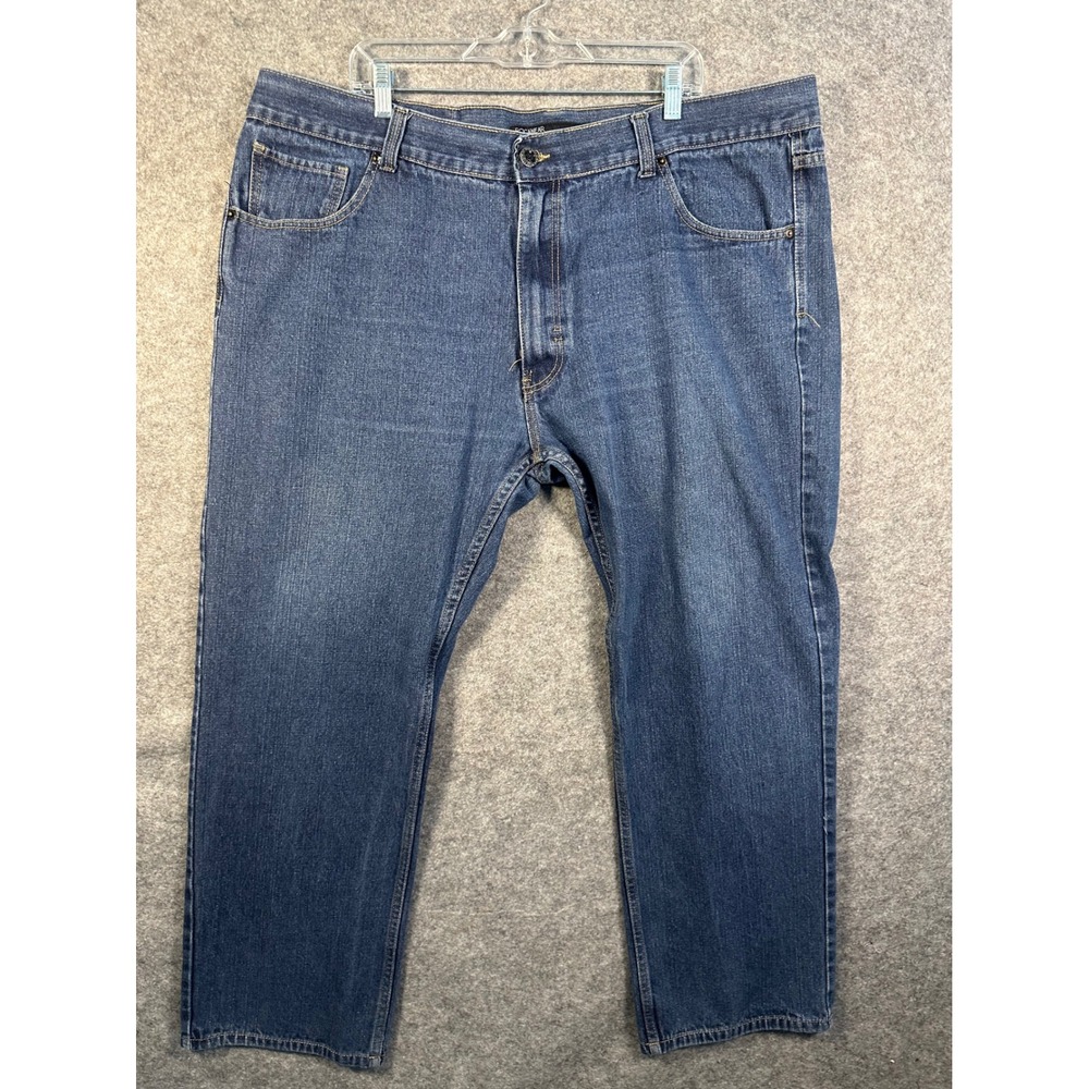 Rocawear Mens Classic Fit Blue Denim Jeans Embroidered Pockets W46 L34‎